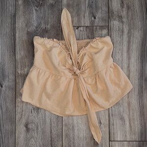 SHEIN Cream Tie-Front Blouse